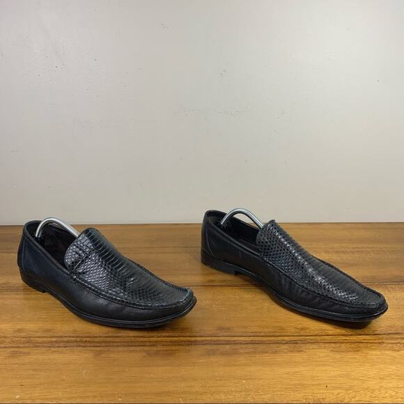 To Boot New York Black Leather Crocodile Slip-On Loafer Size 9.5